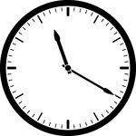 Round clock with dashes showing time 11:20