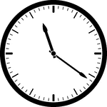Round clock with dashes showing time 11:21