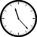 Round clock with dashes showing time 11:23