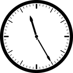 Round clock with dashes showing time 11:25