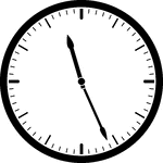 Round clock with dashes showing time 11:26