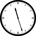 Round clock with dashes showing time 11:27