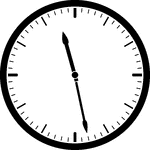 Round clock with dashes showing time 11:28