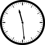 Round clock with dashes showing time 11:29