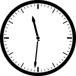 Round clock with dashes showing time 11:31