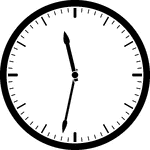 Round clock with dashes showing time 11:32
