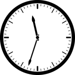 Round clock with dashes showing time 11:33