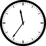 Round clock with dashes showing time 11:36