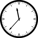 Round clock with dashes showing time 11:37