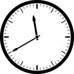 Round clock with dashes showing time 11:40