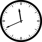 Round clock with dashes showing time 11:41