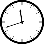Round clock with dashes showing time 11:42