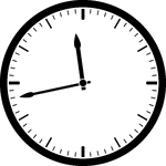 Round clock with dashes showing time 11:43