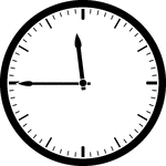 Round clock with dashes showing time 11:45