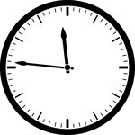 Round clock with dashes showing time 11:46