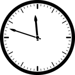Round clock with dashes showing time 11:48