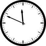 Round clock with dashes showing time 11:49
