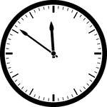Round clock with dashes showing time 11:51