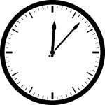 Round clock with dashes showing time 12:07
