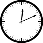 Round clock with dashes showing time 12:11