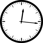 Round clock with dashes showing time 12:16
