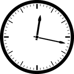 Round clock with dashes showing time 12:17
