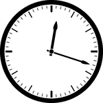 Round clock with dashes showing time 12:18