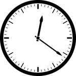 Round clock with dashes showing time 12:21
