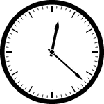 Round clock with dashes showing time 12:22