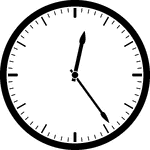 Round clock with dashes showing time 12:24