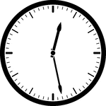 Round clock with dashes showing time 12:28