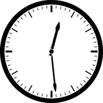 Round clock with dashes showing time 12:29