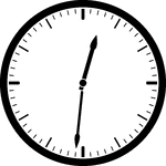 Round clock with dashes showing time 12:31