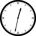 Round clock with dashes showing time 12:32