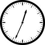 Round clock with dashes showing time 12:34