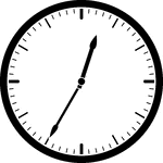 Round clock with dashes showing time 12:35