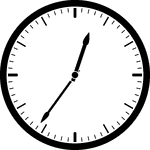 Round clock with dashes showing time 12:36