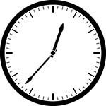 Round clock with dashes showing time 12:37
