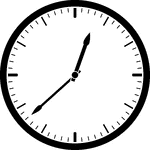 Round clock with dashes showing time 12:38