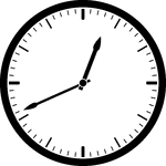 Round clock with dashes showing time 12:41