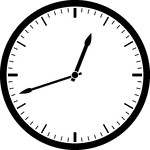 Round clock with dashes showing time 12:42