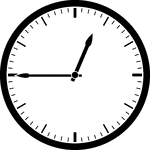 Round clock with dashes showing time 12:45