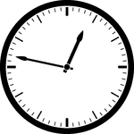 Round clock with dashes showing time 12:47