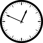 Round clock with dashes showing time 12:49