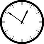 Round clock with dashes showing time 12:51