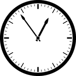 Round clock with dashes showing time 12:54