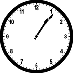 Round clock with numbers showing time 1:06