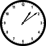Round clock with numbers showing time 1:09