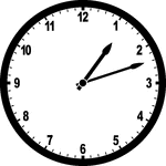 Round clock with numbers showing time 1:12