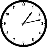 Round clock with numbers showing time 1:13